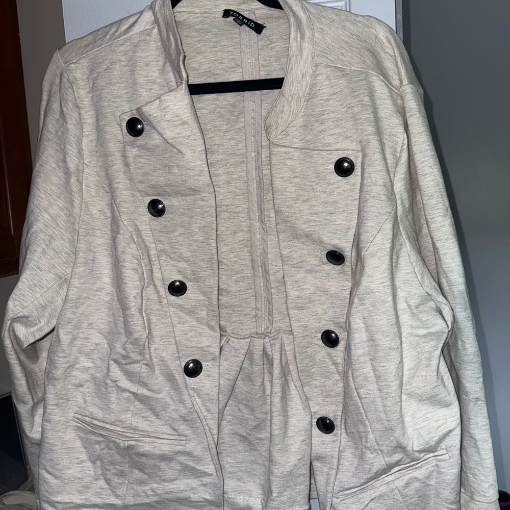 Torrid Women's Gray Double-Breasted Jacket